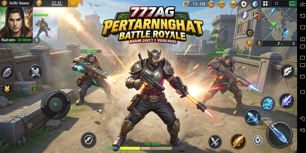 Gameplay intens dalam pertempuran Battle Royale 777AG.