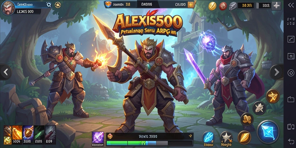 Tampilan gameplay mendebarkan dalam ALEXIS500 yang menghadirkan aksi ARPG.