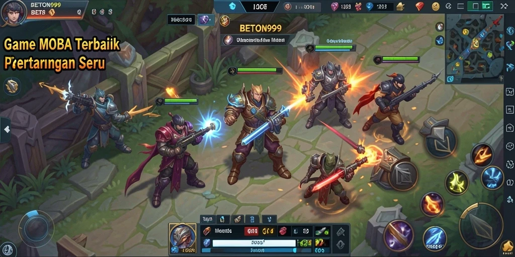 Tampilan menarik dari gameplay seru BETON999 dengan aksi MOBA yang mendebarkan.