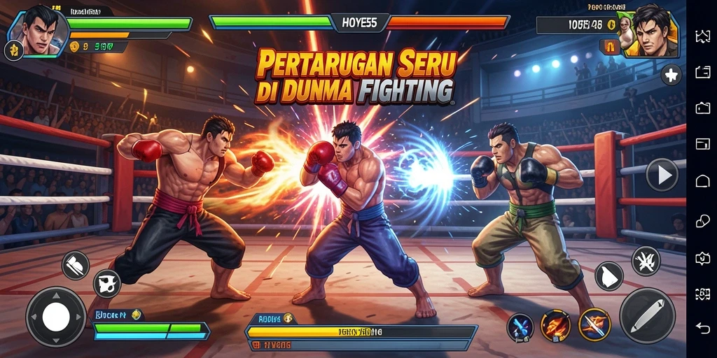 Gameplay seru dengan pertarungan karakter yang epik.