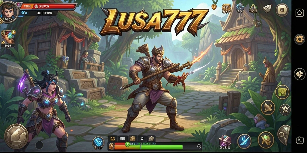 Screenshot menampilkan karakter dalam aksi penuh di dunia RPG yang kaya.
