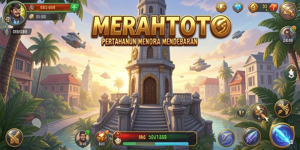 Tampilan gameplay <strong>MERAHTOTO</strong> yang seru dalam Tower Defense.