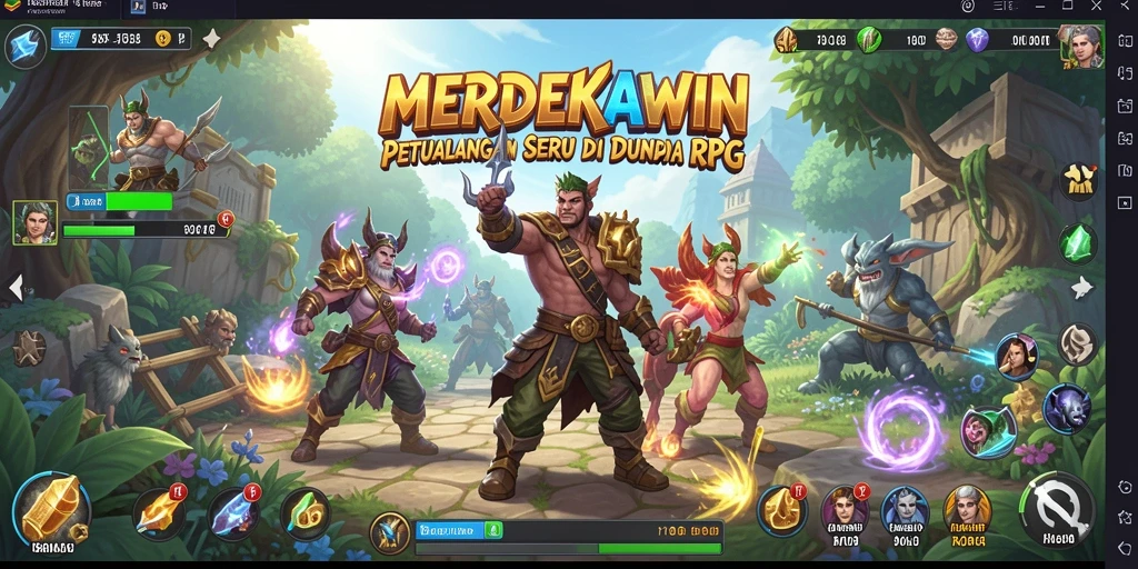 Tampilan gameplay seru dalam MERDEKAWIN yang menunjukkan pertempuran dan eksplorasi.