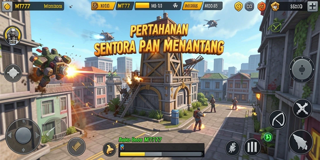 Memukau! Screenshot menampilkan aksi gameplay Tower Defense yang intens.