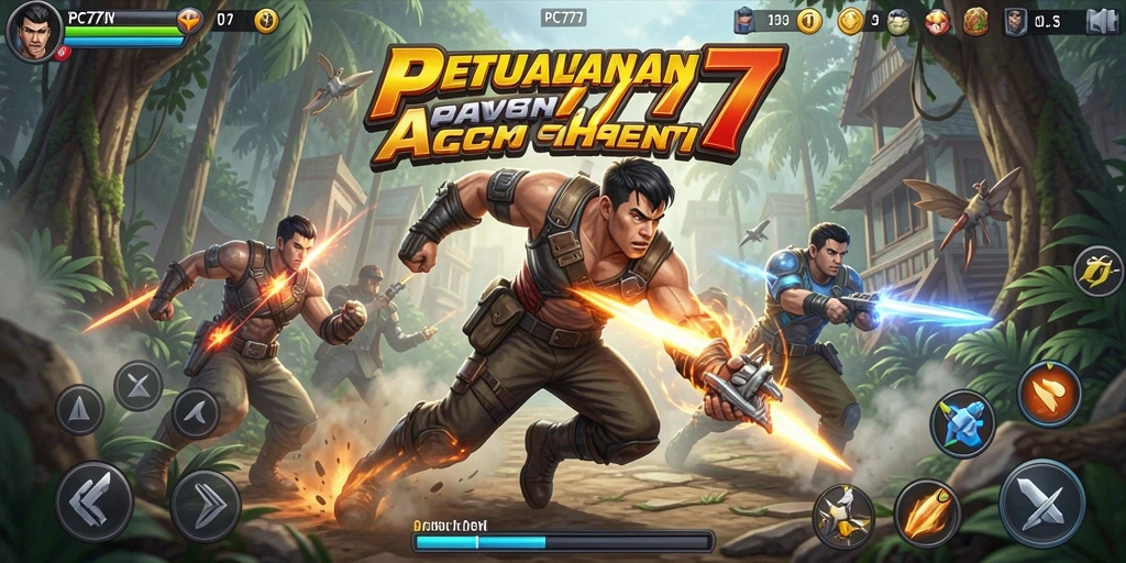 Tangkapan layar yang menunjukkan aksi seru dalam gameplay PC777.