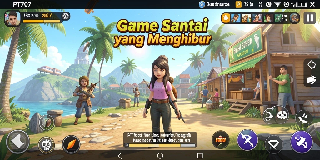Tampilan gameplay PT707 yang mengasyikkan dan penuh warna.