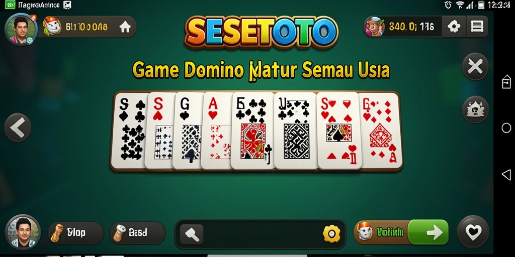 Tampilan gameplay SESETOTO yang seru dan interaktif di game Domino.