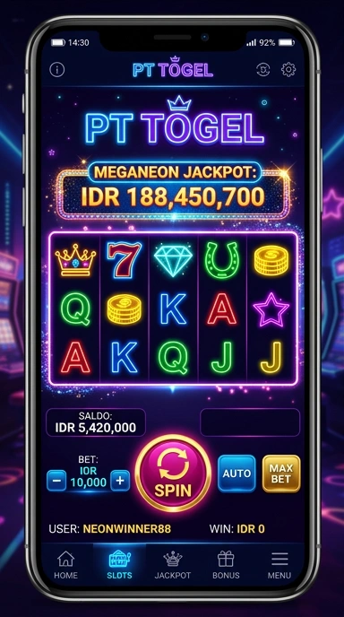 Screenshot aplikasi Pttogel menampilkan antarmuka yang bersih dan mudah dinavigasi.